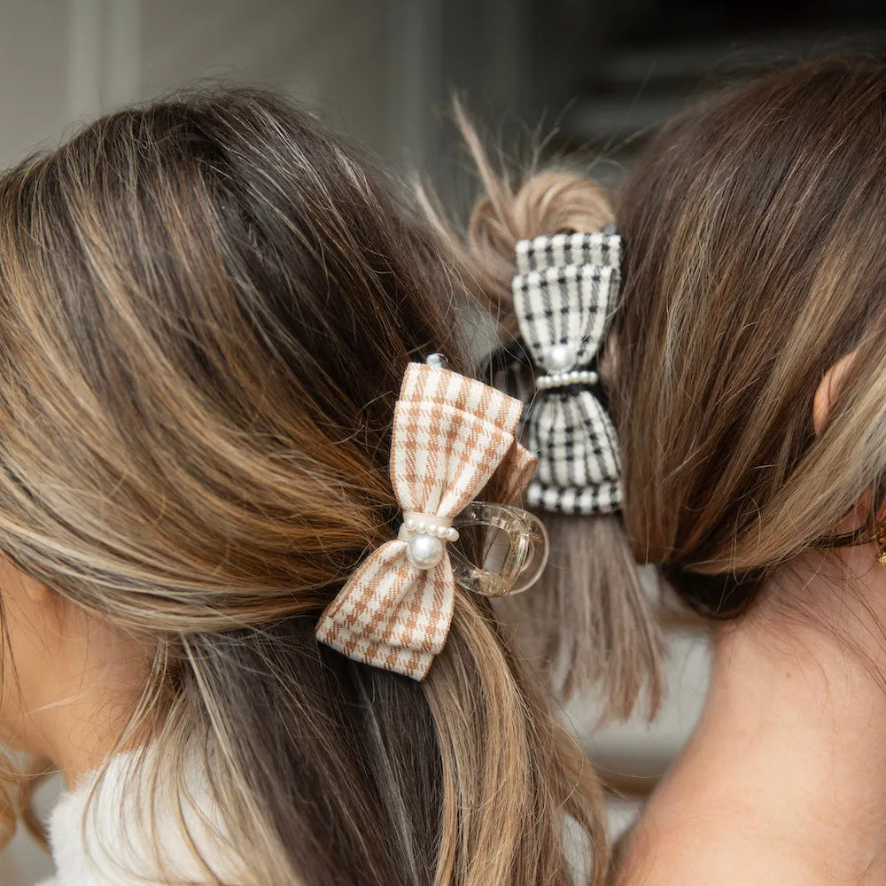 Large Clip - Black Checkered Pearl