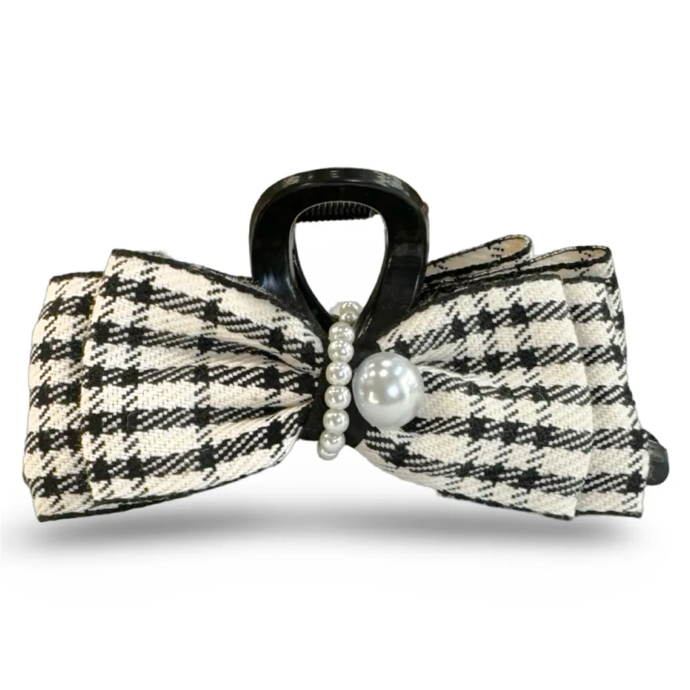 Large Clip - Black Checkered Pearl