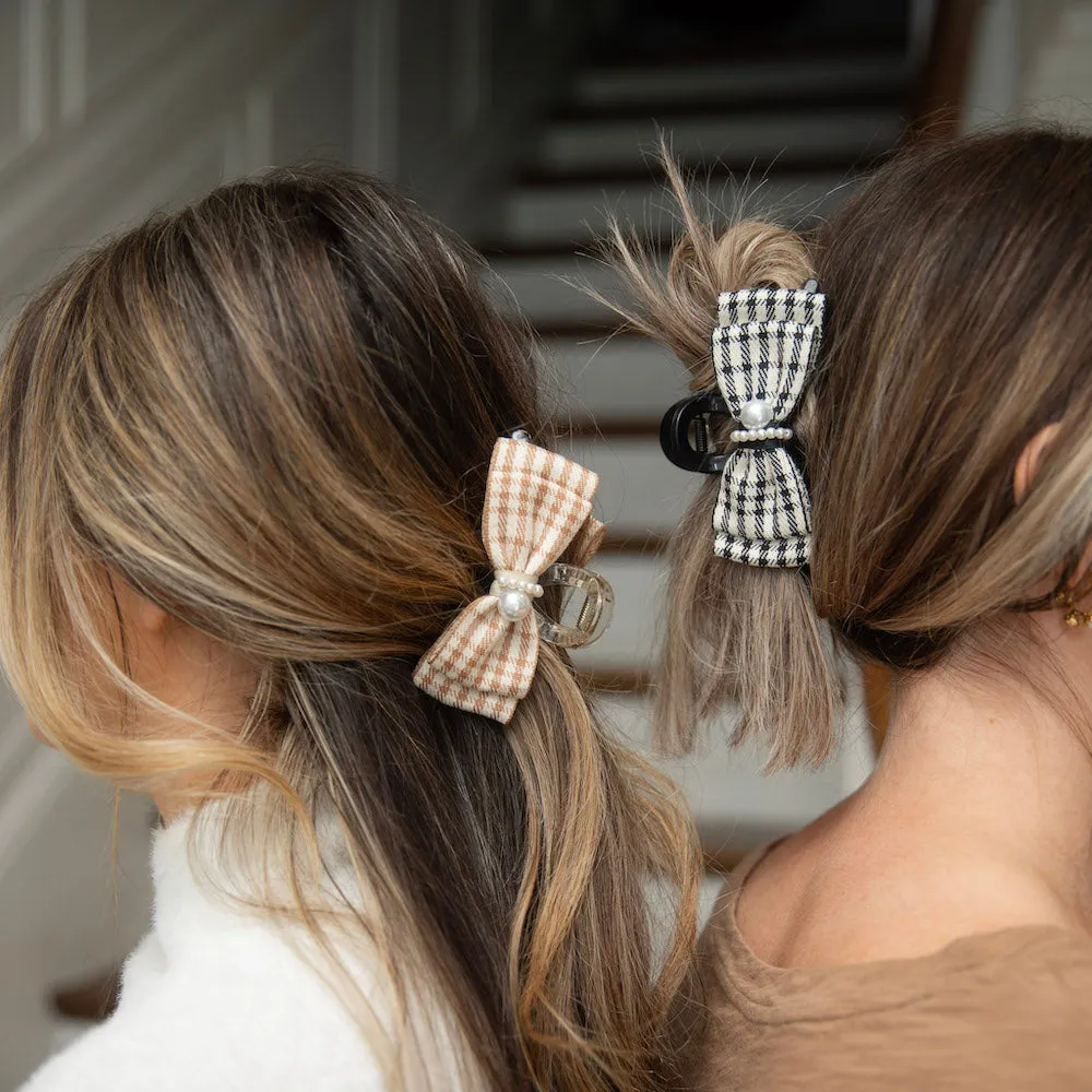 Large Clip - Black Checkered Pearl