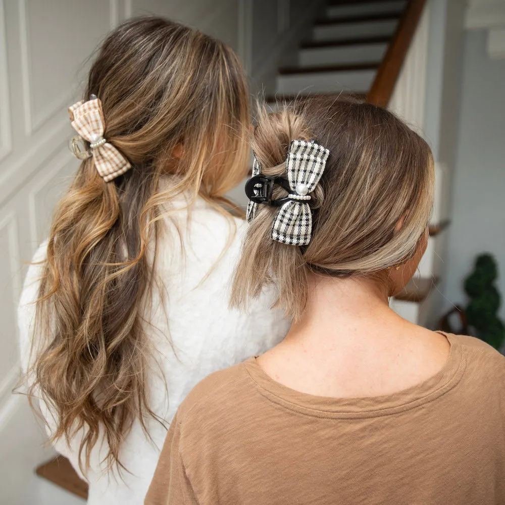 Large Clip - Black Checkered Pearl