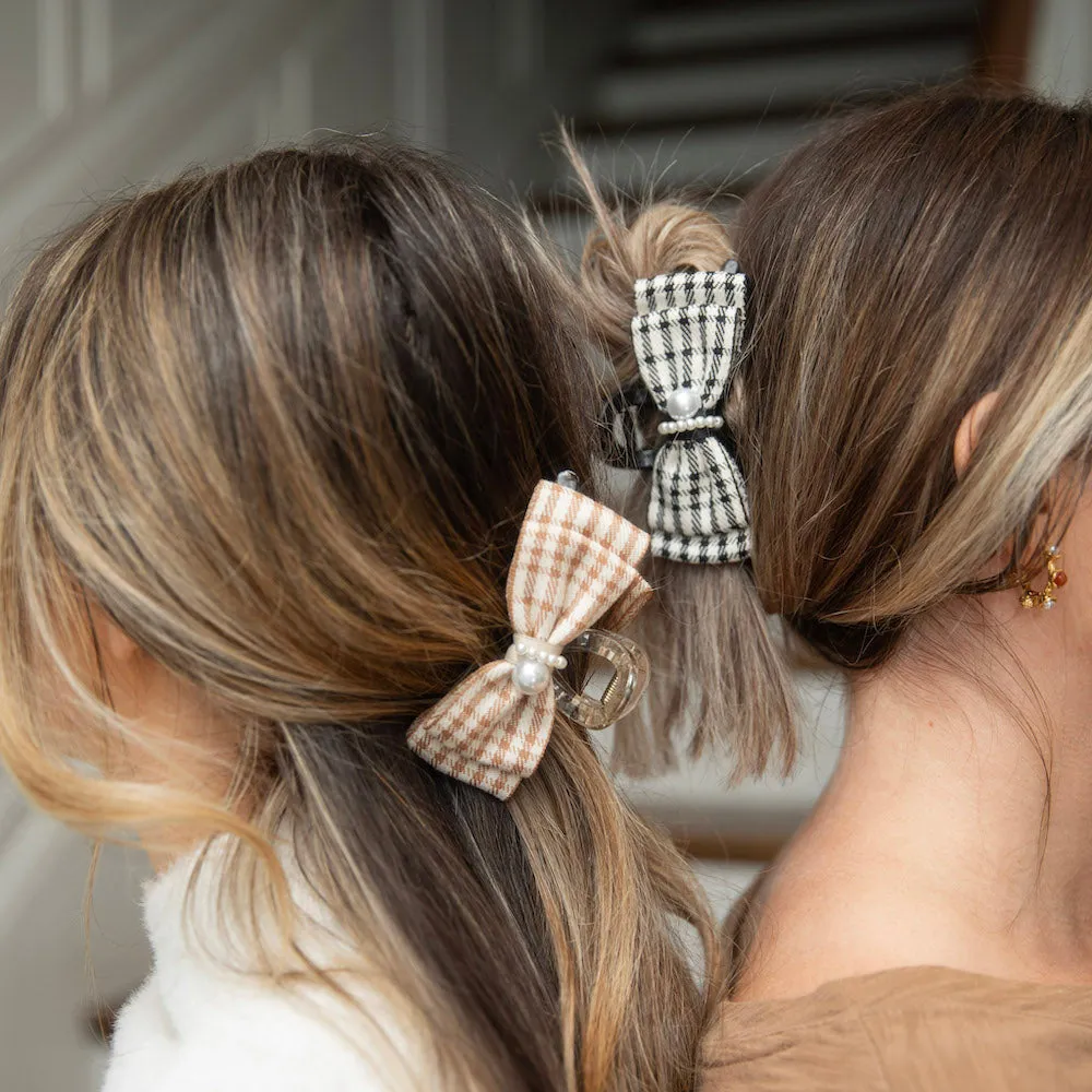 Large Clip - Black Checkered Pearl