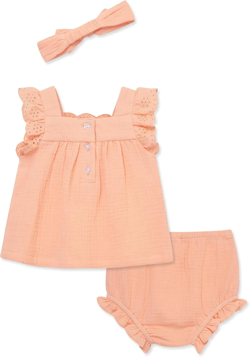 Little Me Clothes for Baby Girls' Gauze Sunsuit and Headband Set, 3-12 Months