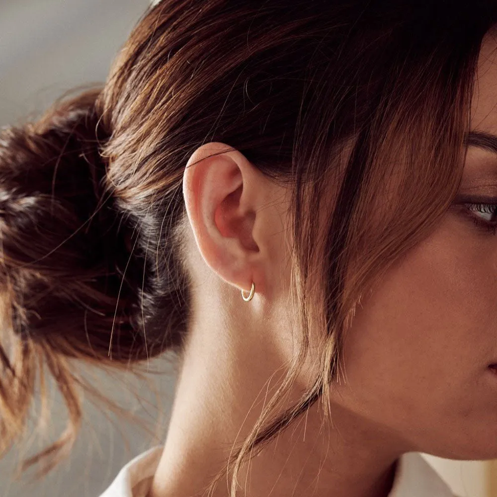 Mini Micro Hoop Earrings - Gold