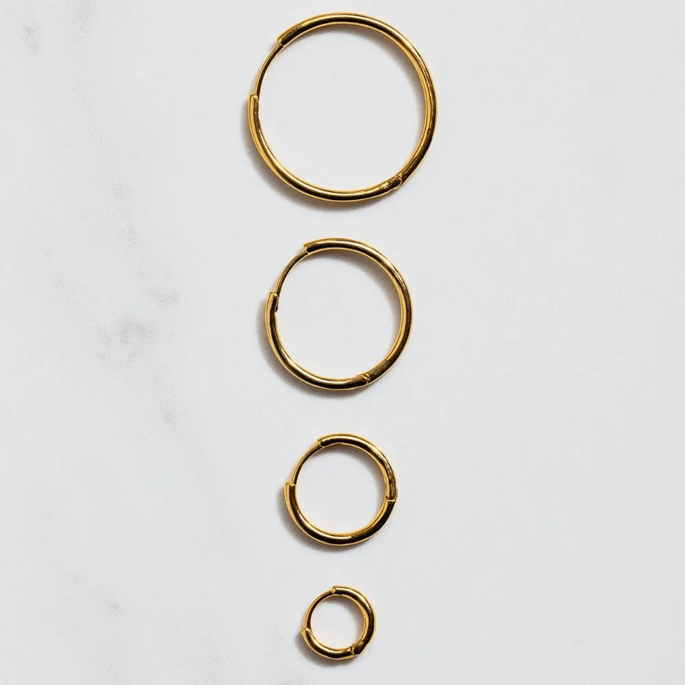 Mini Micro Hoop Earrings - Gold