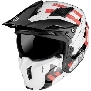 MT STREETFIGHTER FULL FACE OFF ROAD SKULL MOTORBIKE MOTORCYCLE MX CRASH HELMET - Gloss Pearl White