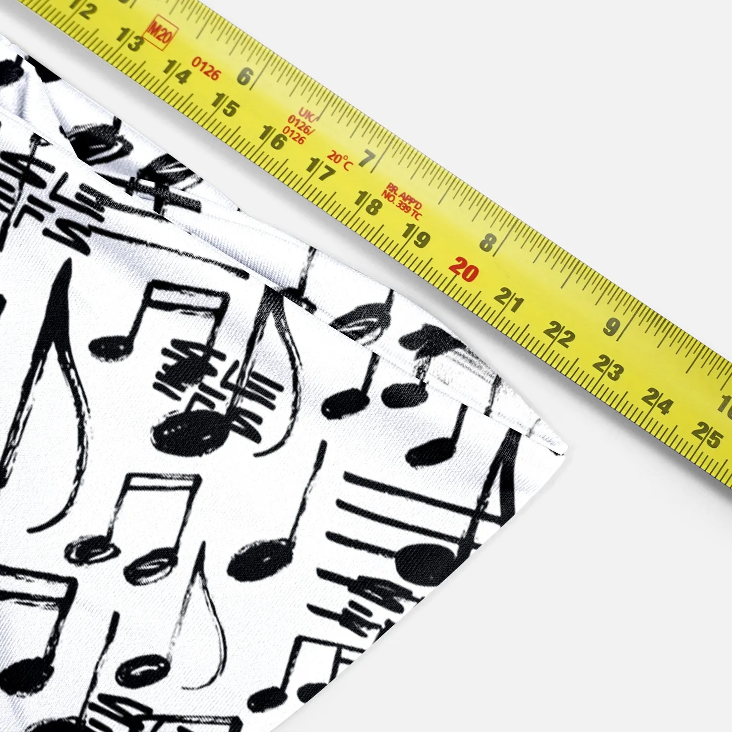 Musical Notes White Black Headband