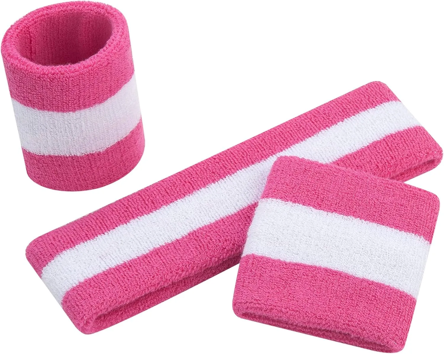 ONUPGO Sweatbands Set Headband Wristbands Neon Sports Fitness 80s Costumes Accessories 80s Workout Outfit for Men Women