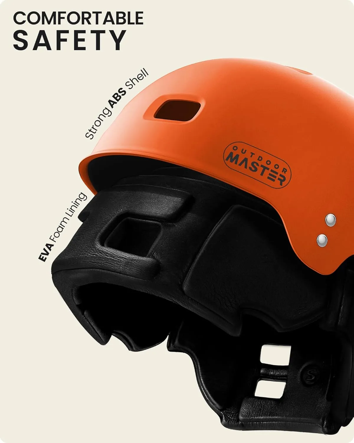 OutdoorMaster Kayak Helmet, Wakeboard Helmet Whitewater Helmet Men Women, Water Helmet with Ear Pads, Surf Helmet 12 Vents Dial Fit Adjustment Longboard Helmet, Perfect for Kayaking, Boating