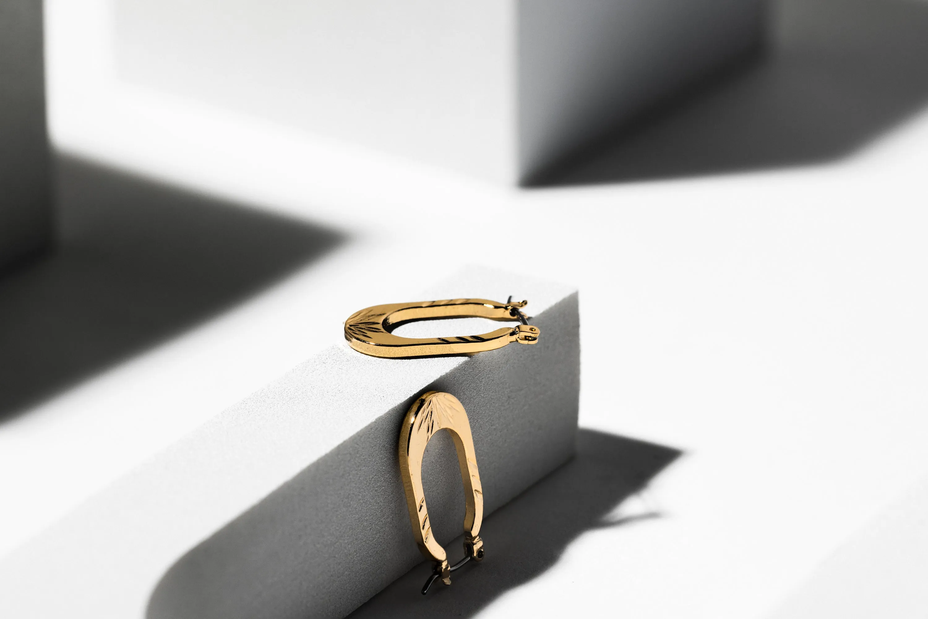 Oval Hoop Gold Earring