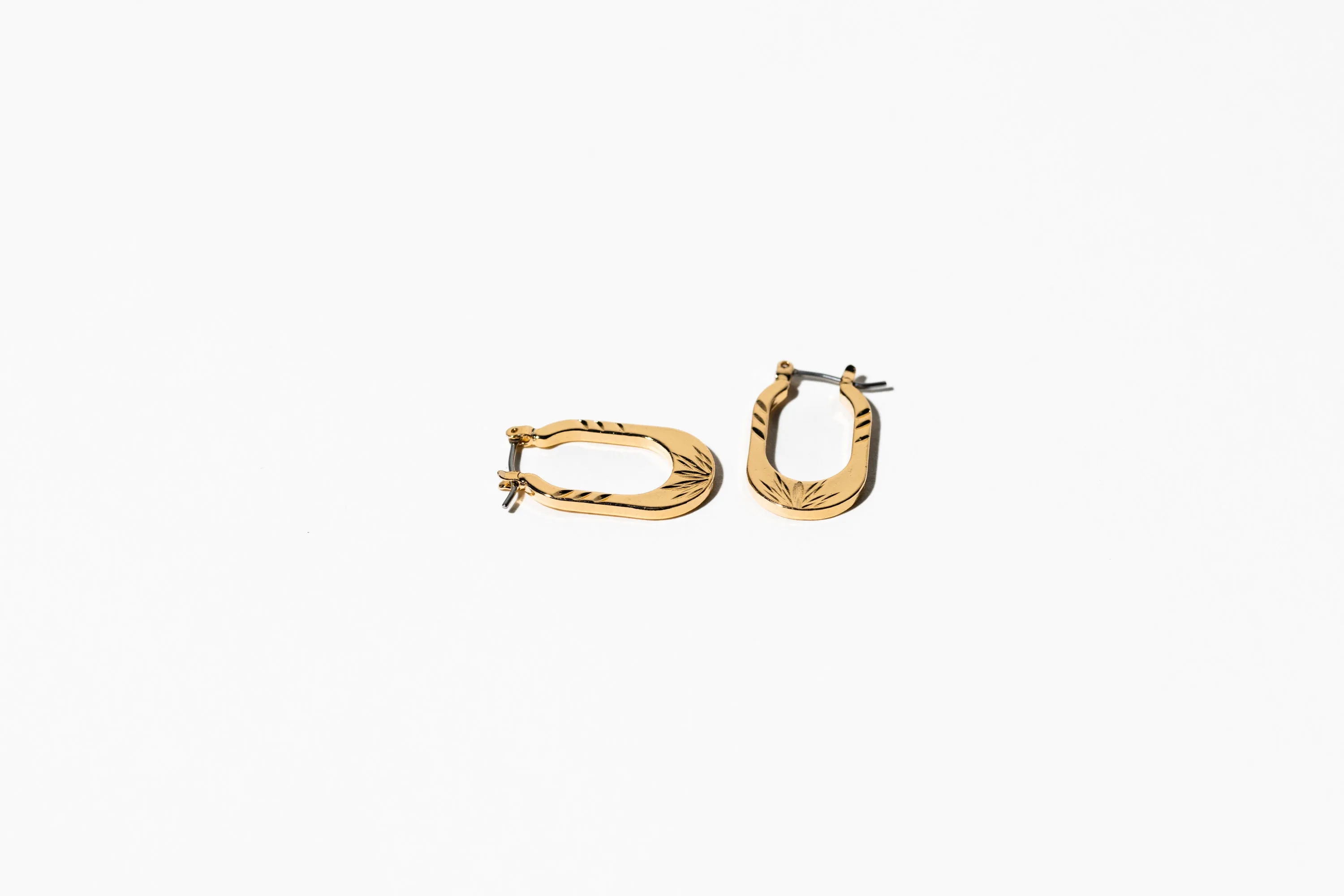 Oval Hoop Gold Earring
