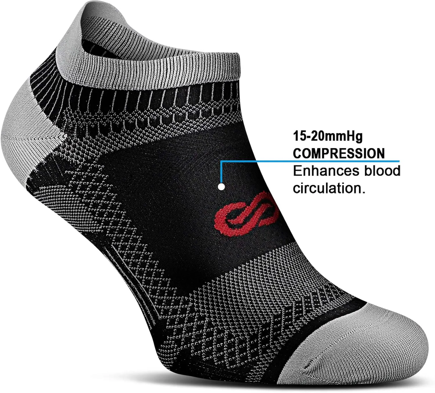 PAPLUS Ankle Compression Sock for Men and Women 2/4/6 Pairs, Low Cut Compression Running Sock with Ankle Support