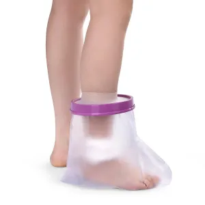 Purple Adult Foot Cover Protector for Shower Reusable Adult foot Cast Sleeve Bag Covers for Shower Wound Waterproof foot Cast Covers 100% Waterproof Tight Seal Keeps Cast and Bandage Dry