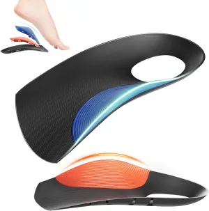 Replaceable 3/4 High Arch Support Shoe Inserts, Orthopedic Insoles for Plantar Fasciitis Relief, Standing All Day Pain Relief, Knee Pain, Over-Pronation, Shoe Insoles for Men & Women