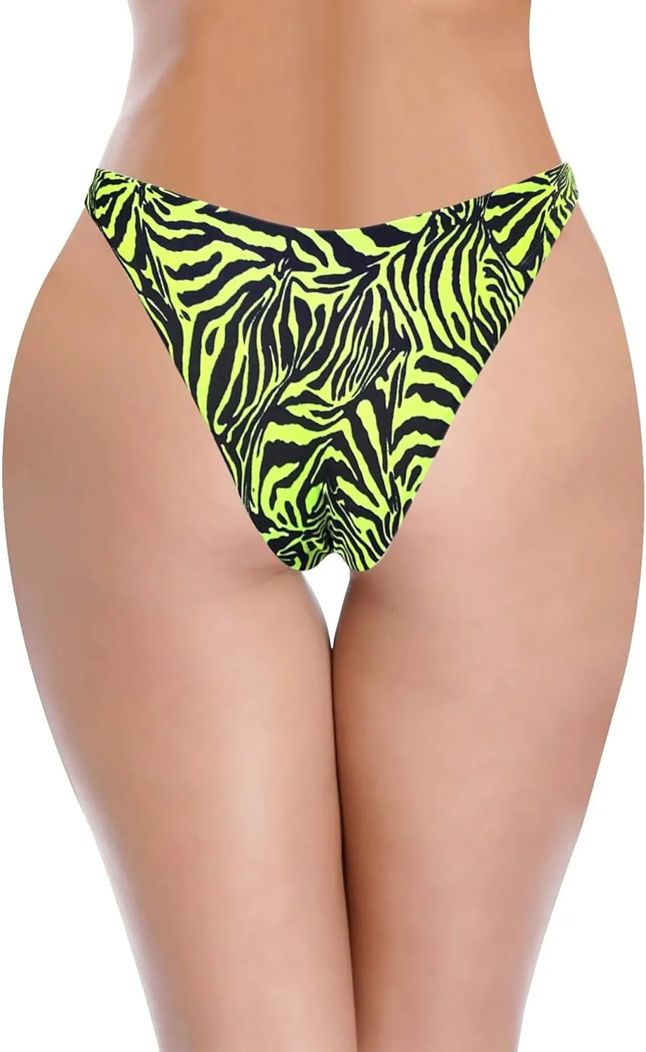 SHEKINI Women's U Cut Bikini Bottom High Cut Leg Brazilian Swim Bottom Low Rise Bottom