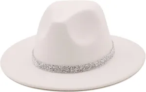 Simple Diamonds Band Fedora Hat Unisex Fedora Hats for Women and Men Church Hat Jazz Hat