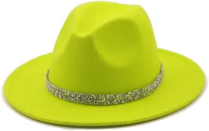 Simple Diamonds Band Fedora Hat Unisex Fedora Hats for Women and Men Church Hat Jazz Hat