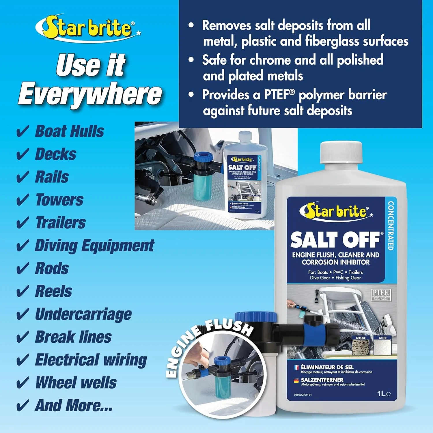 STAR BRITE Salt Off Applicator - Salt Remover Wash & Marine Engine Flush (094100)