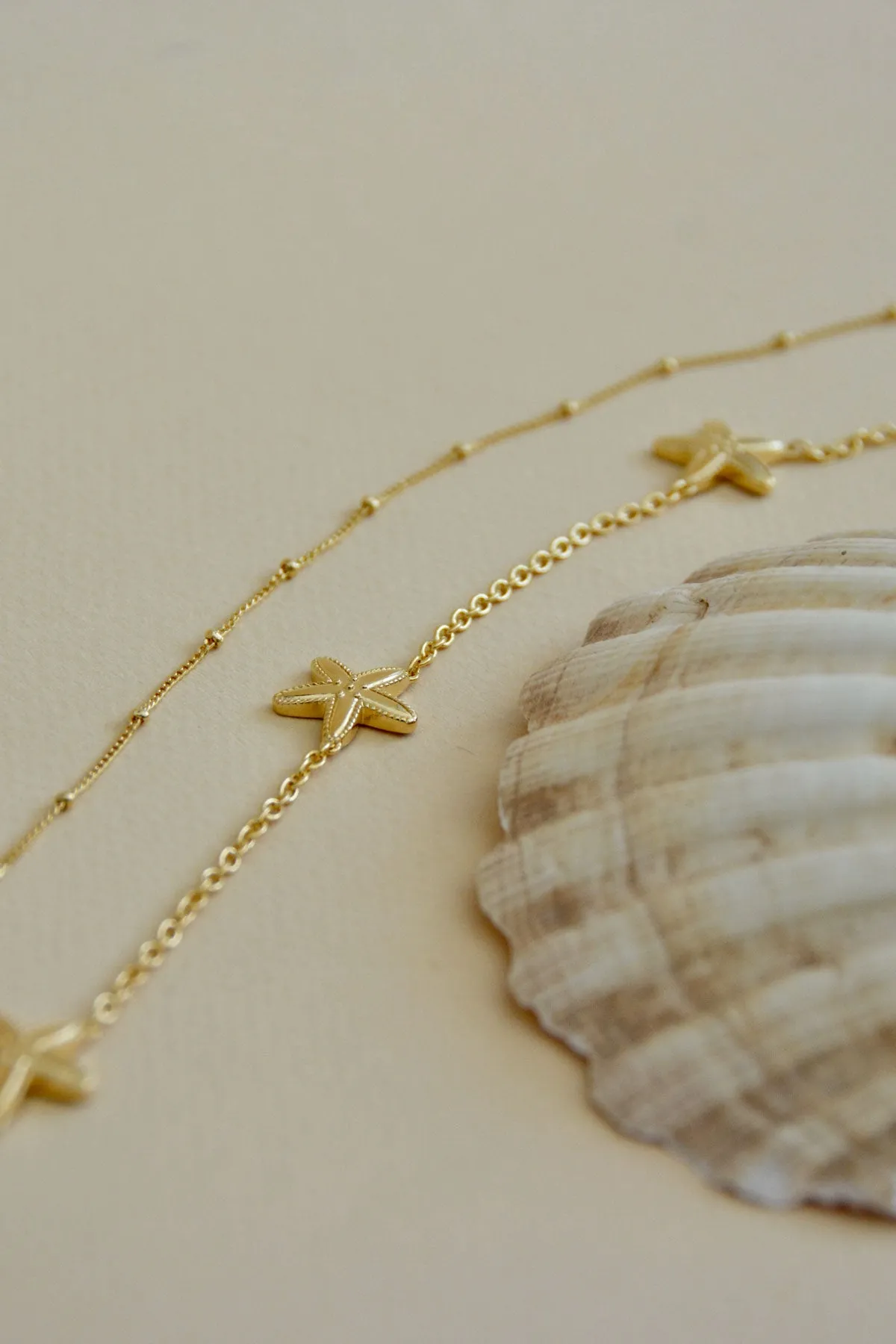 Starfish belly chain gold plated