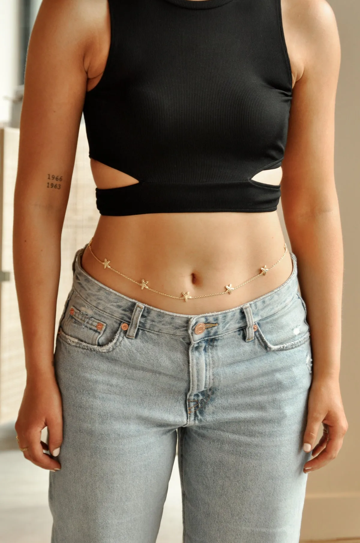 Starfish belly chain gold plated