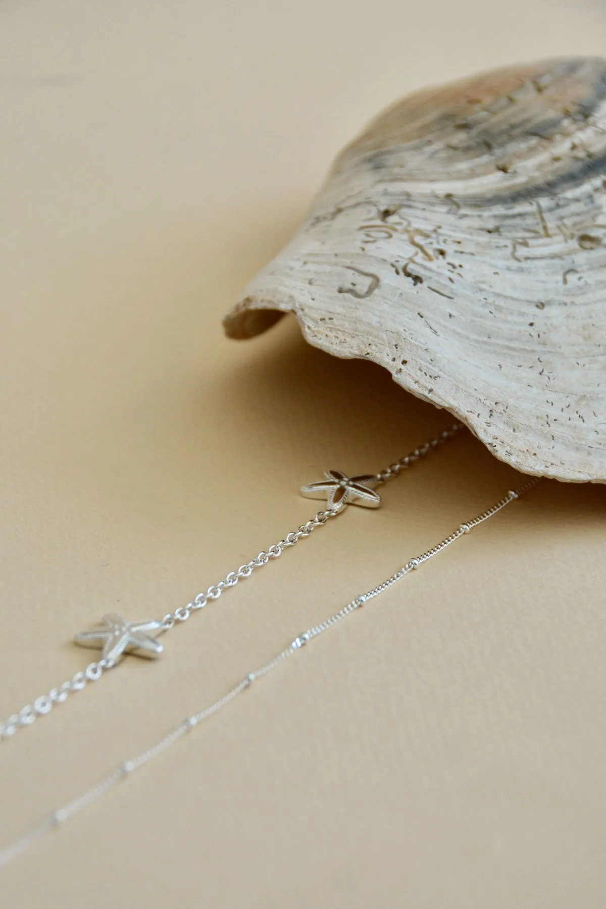 Starfish belly chain silver