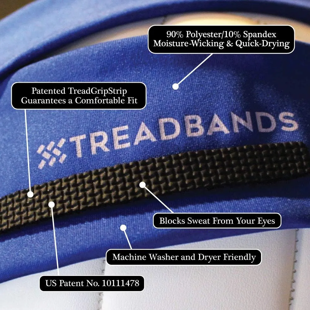TreadBands All Terrain Tieback Non Slip Headband - Designs. Guaranteed to Stay in Place, Keeps Sweat Out of Your Eyes, Patented Grip Technology.