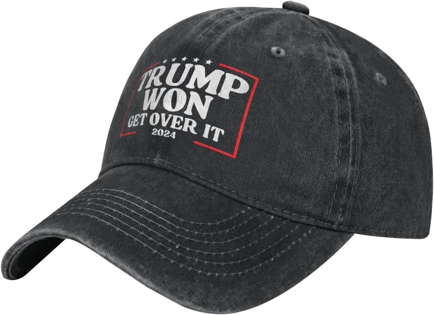 Trump Won Cap Get Over It 2024 Election We Took America Back Low Profile Denim Hat