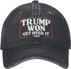 Trump Won Cap Get Over It 2024 Election We Took America Back Low Profile Denim Hat