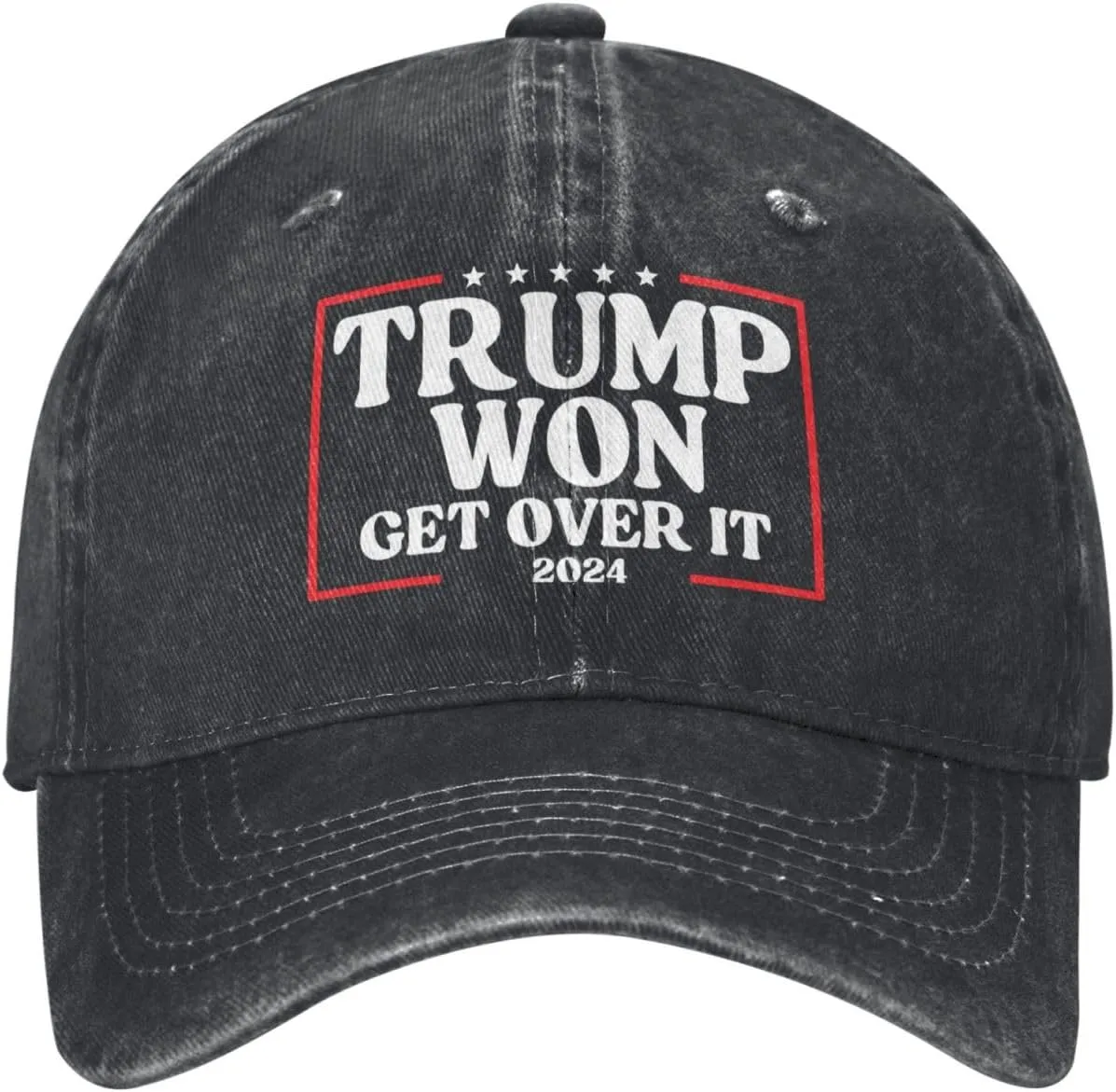 Trump Won Cap Get Over It 2024 Election We Took America Back Low Profile Denim Hat