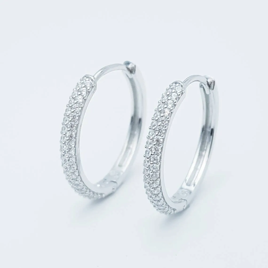 Two earrings in one, silver huggie earrings, faux diamond huggies, diamond drop lever back earrings