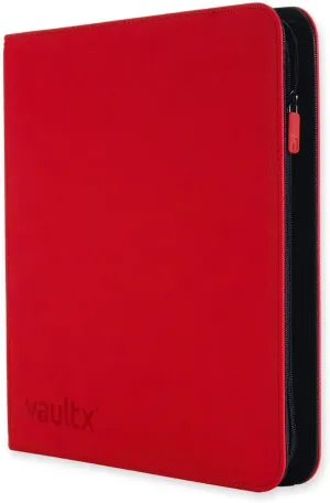 Vault X 12 Pocket Trading Card Zip Binder - 480 cards, Premium Exo-Tec Album Material, 20 Side-Loading Pages, Folder for Collectible Card Games, Sports, TCG (Red)