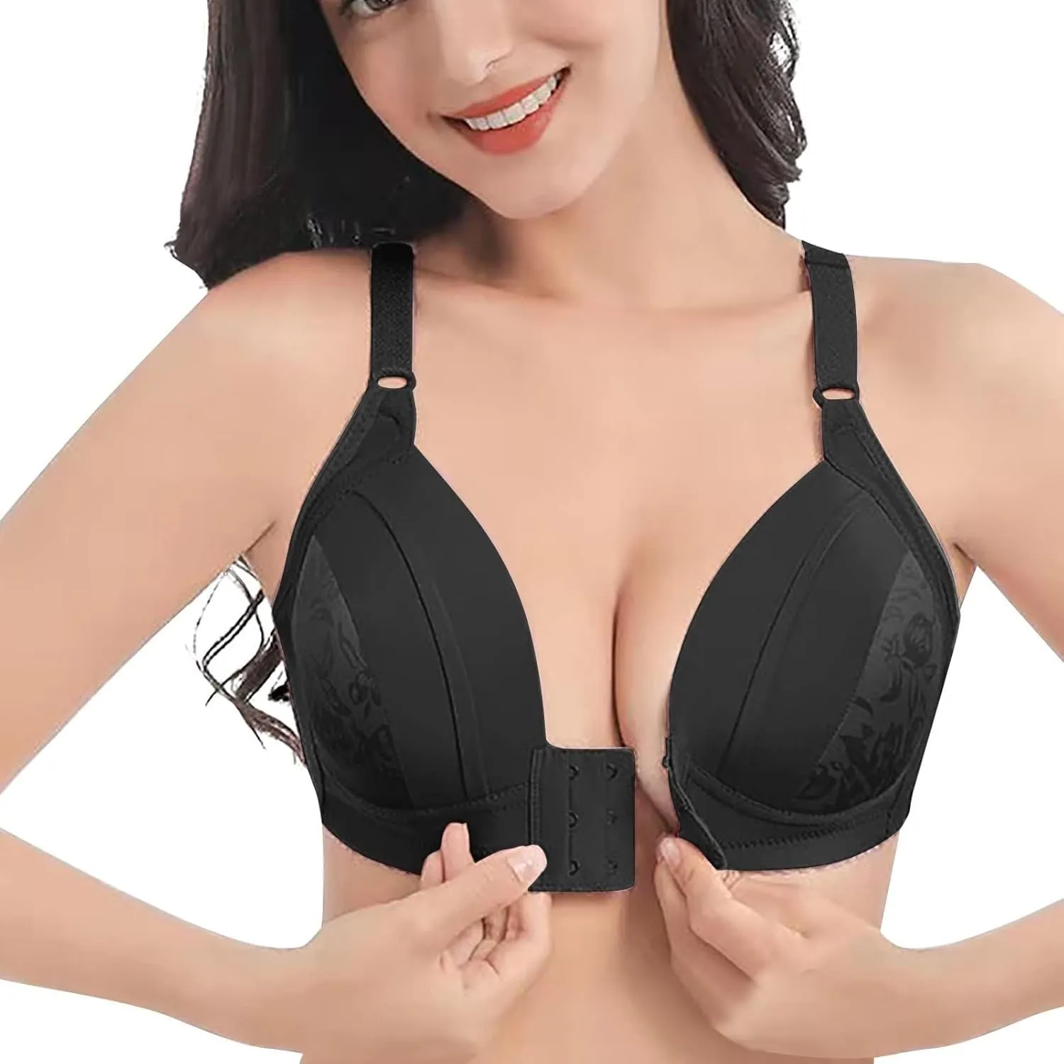 Womens Breathable New Air Bra,Plus Size High Support Ultra-Thin Comfort Padded No Underwire Front Closure Bras