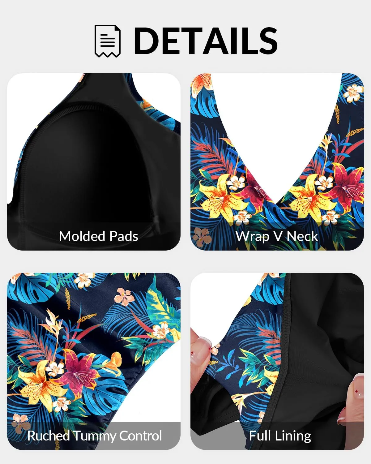 Yonique Plus Size One Piece Swimsuits for Women Tummy Control Bathing Suits Full Coverage Swimwear