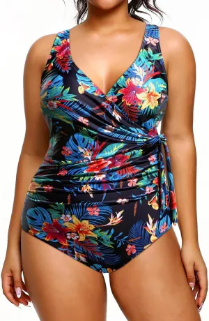 Yonique Plus Size One Piece Swimsuits for Women Tummy Control Bathing Suits Full Coverage Swimwear