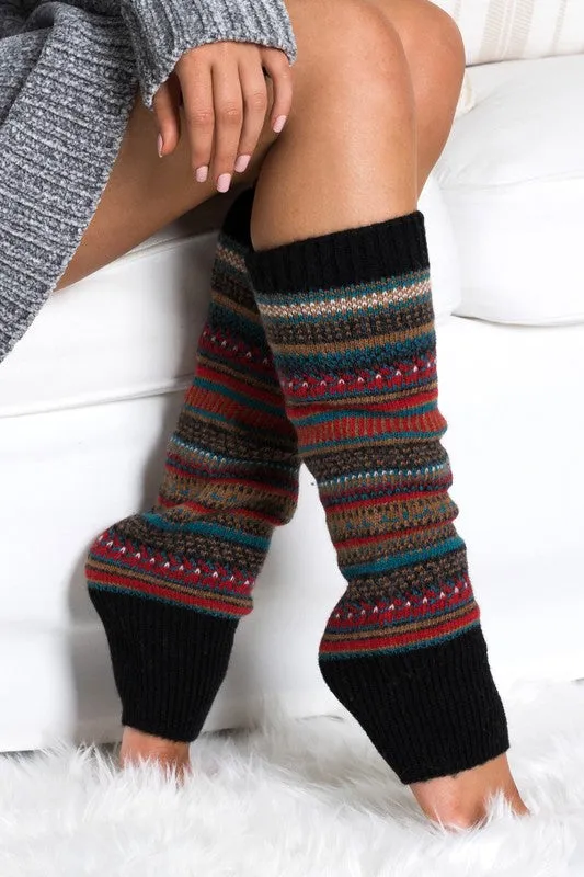 Yummy Thick Cozy Teal Knitted Leg Warmers