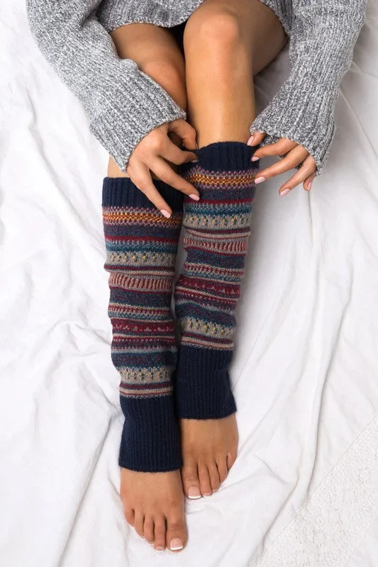 Yummy Thick Cozy Teal Knitted Leg Warmers