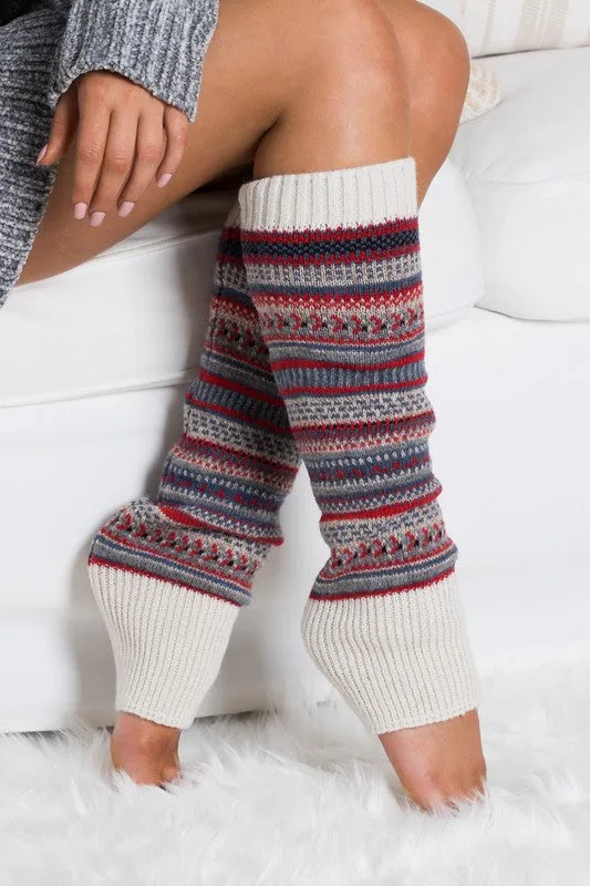 Yummy Thick Cozy Teal Knitted Leg Warmers