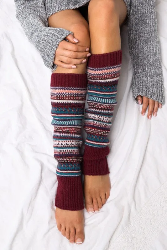 Yummy Thick Cozy Teal Knitted Leg Warmers