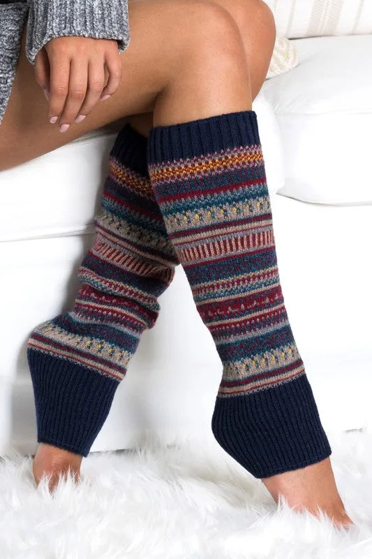 Yummy Thick Cozy Teal Knitted Leg Warmers