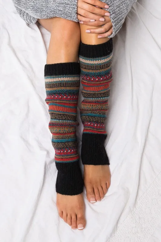 Yummy Thick Cozy Teal Knitted Leg Warmers