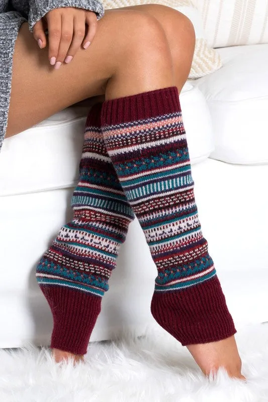 Yummy Thick Cozy Teal Knitted Leg Warmers